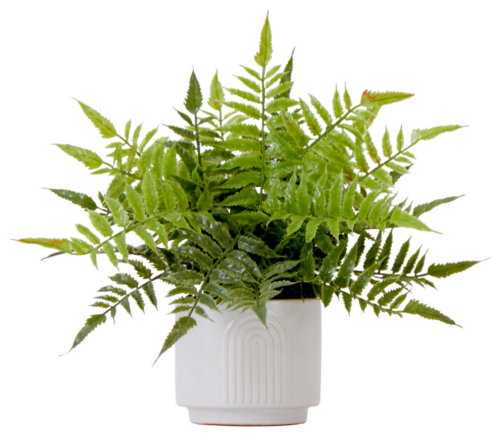 13in. Artificial Boston Fern Plant with Decorative Planter