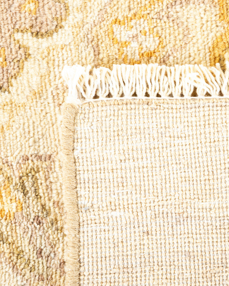 Eclectic, One-of-a-Kind Hand-Knotted Area Rug Ivory, 9' 1" x 12' 1"