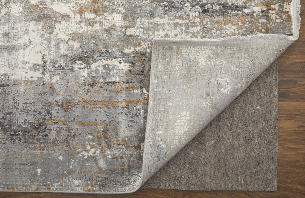 Weave & Wander Lindstra Gradient Watercolor Rug, Ivory/Gray, 9'9"x13'2"