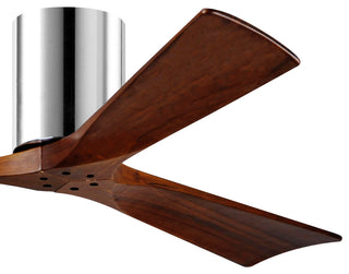 Irene-3 52" Hugger Ceiling Fan, Polished Chrome With Walnut Blades