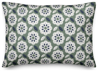 Green Navy Mod Pattern 14x20 Indoor/Outdoor Pillow