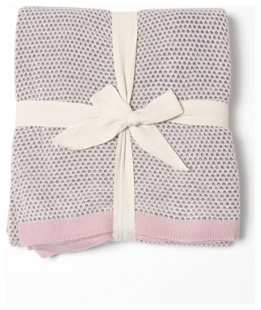 Woven Honeycomb Throw, Pink