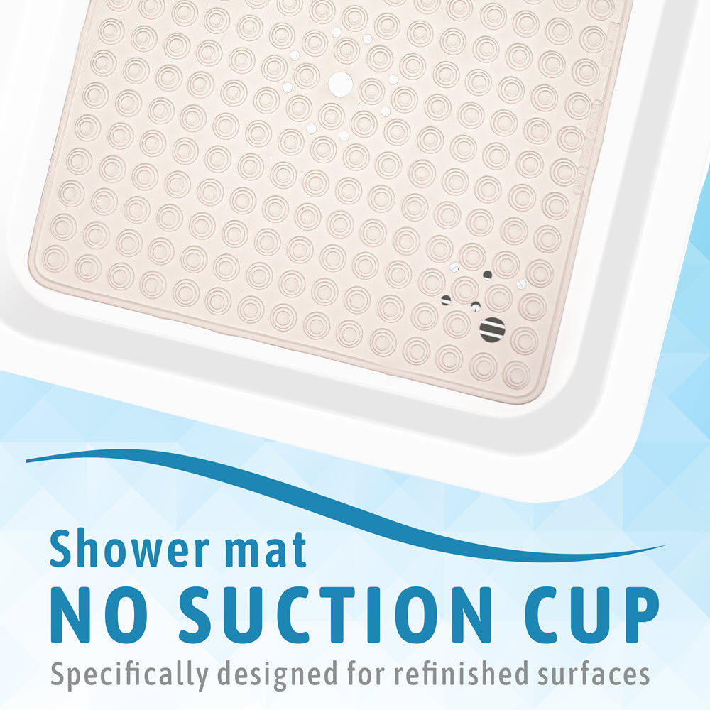 Shower Mat Without Suction Cups for Refinished Surface