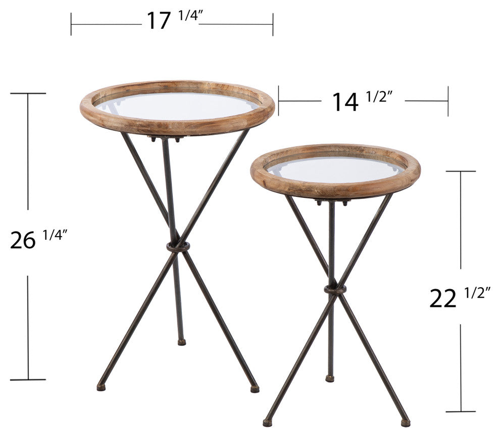 Valerie Glass-Top Accent Tables 2-Piece Set