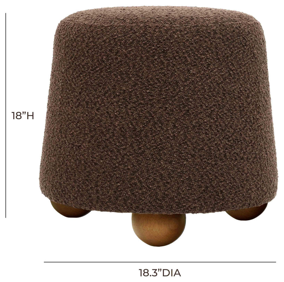 Jaine Chocolate Brown Boucle Stool
