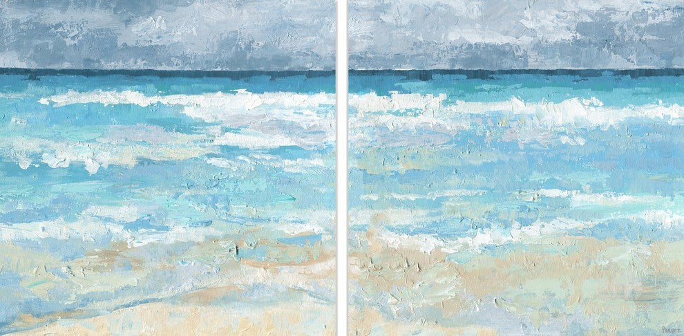 Playful Waves Diptych, 36"x18"