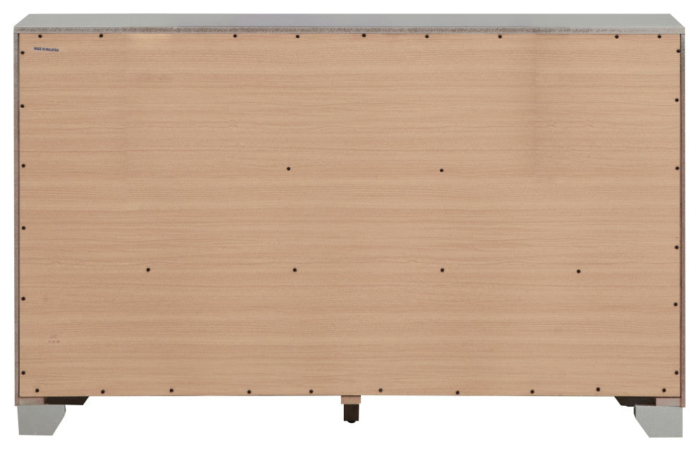 Madison Six Drawer Dresser, Silver Champagne