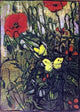 Vincent Van Gogh Poppies and Butterflies, 18"x27" Wall Decal