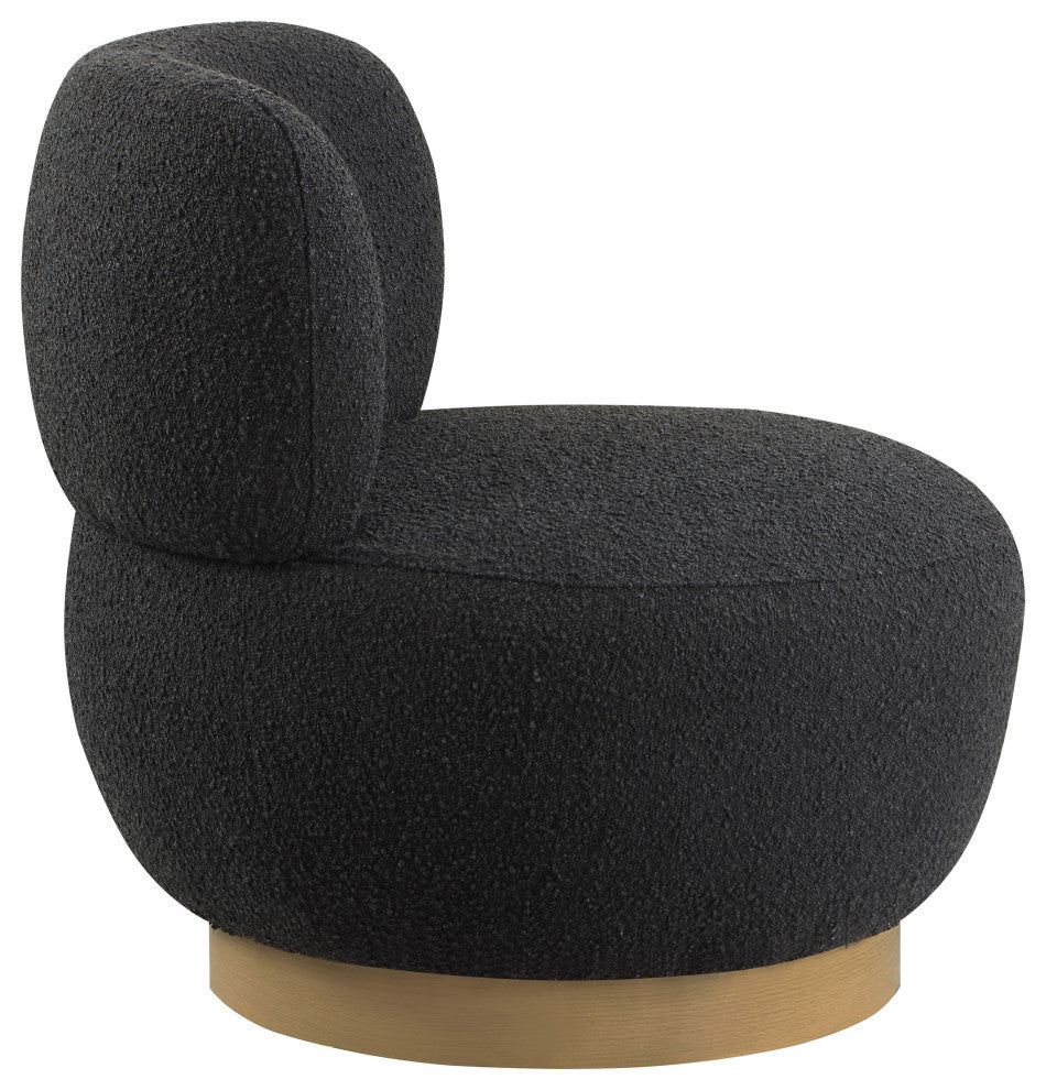 Calais Accent Chair, Black, Natural Oak Veneer Base