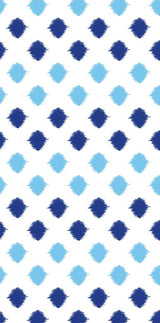 Ikat Dot Stripes Decorative Holiday Print Bath Towel, Royal Blue