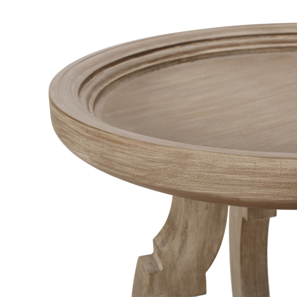 Ridge French Country Accent Table With Round Top, Natural