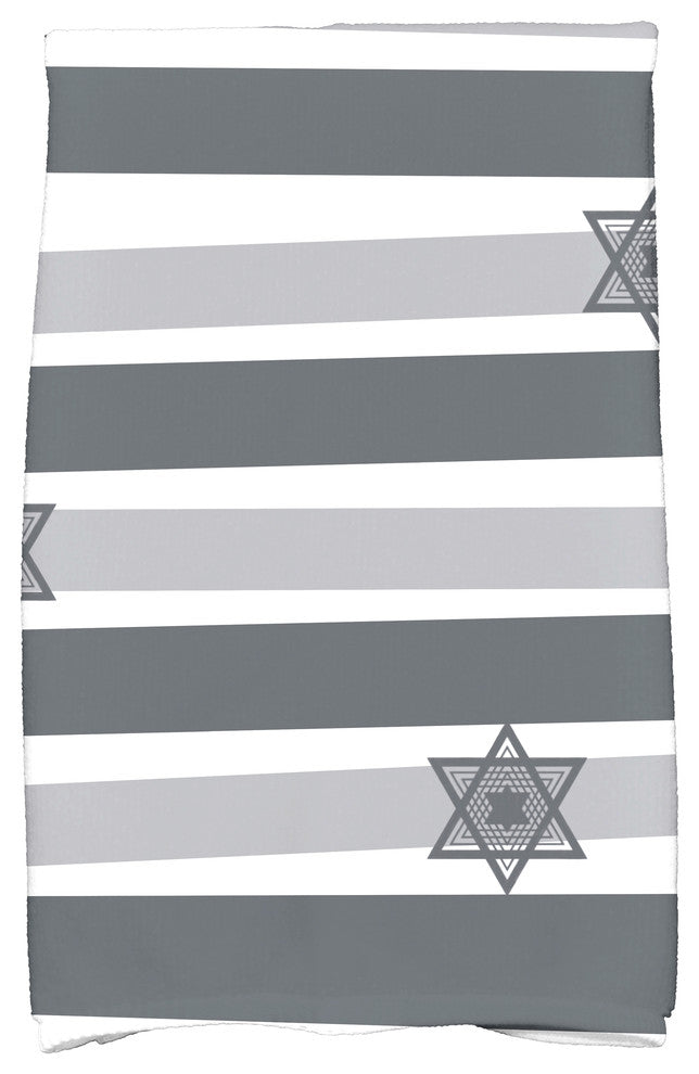 Star Stripes Holiday Stripe Print Kitchen Towel, Gray