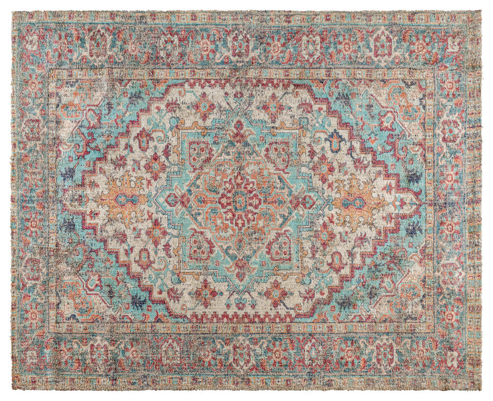 Olivia Collection Distressed Persian Style Area Rug Rectangle 8' x 10'