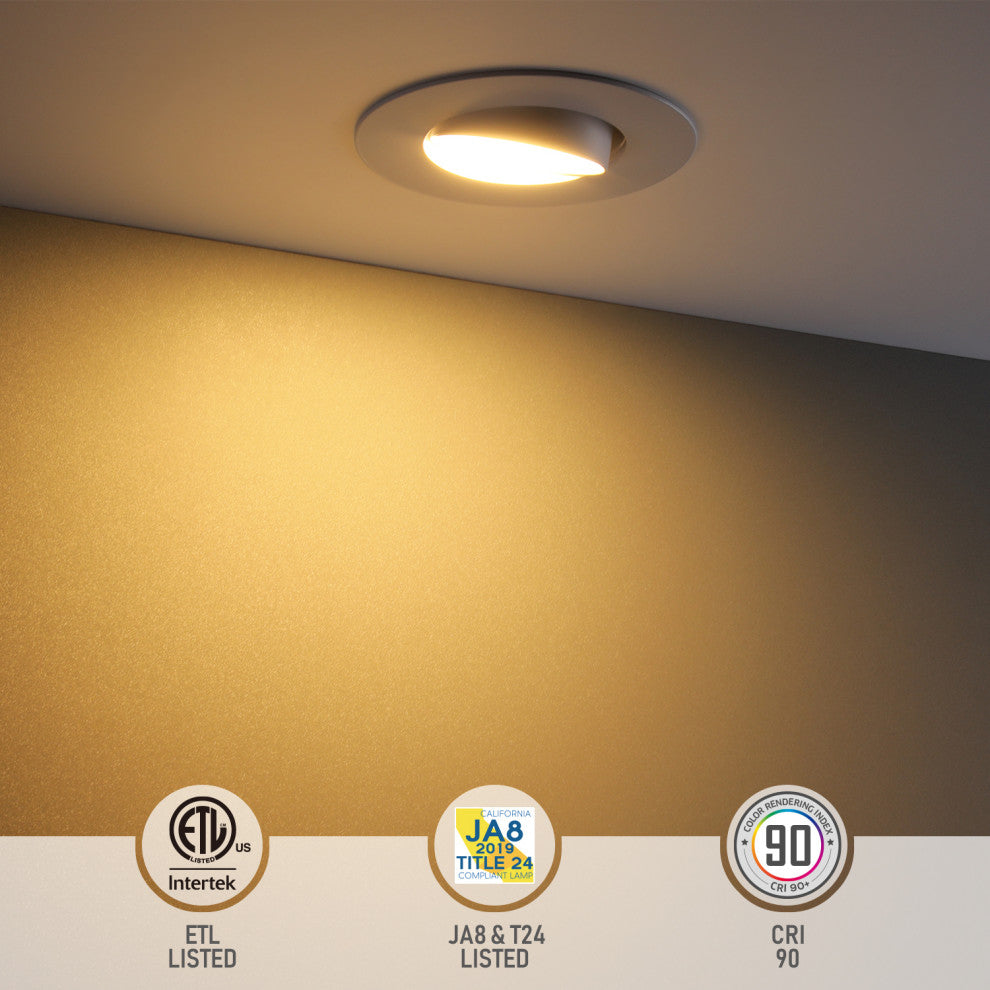 4 Pack 4" 5CCT Gimbal LED Recessed Light Dimmable Retrofit Can Lights