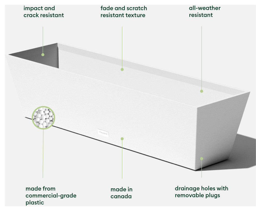 Veradek Pure Series Window Box, White, 36 Inch, 2 Pack