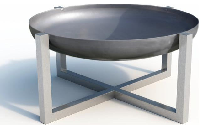Quadra Fire Pit Rusting Stainless Steel Modern Contemporary Fireplace Fire Bowl