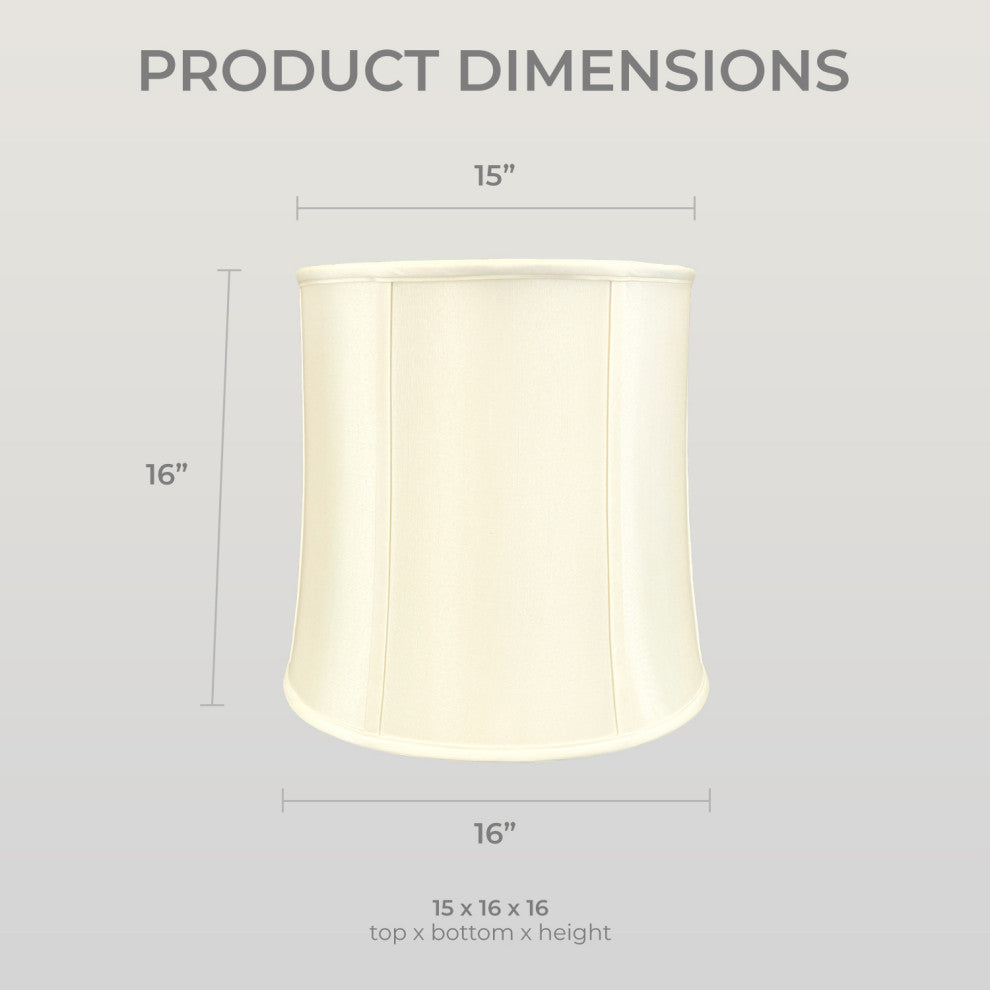 Royal Designs Drum Lamp Shade, Eggshell, 15x16x16, Set of 2