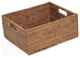 Artifacts Rattan™ Rectangular Basket with Cutout Handles, Honey Brown, 14"x12"x6"