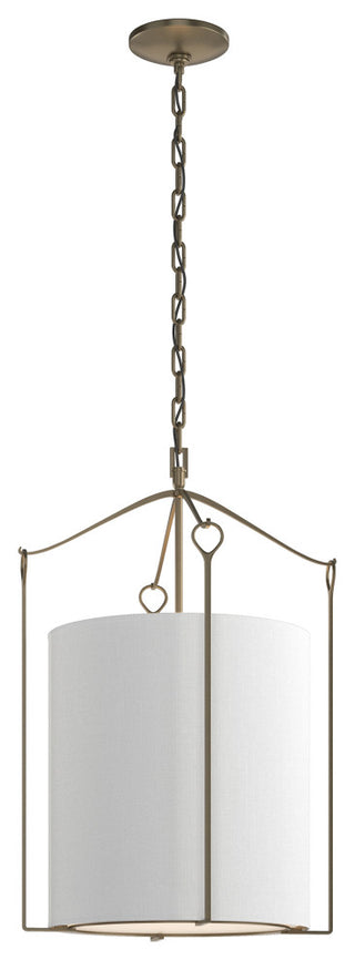 Bow Tall Pendant, Soft Gold Finish, Natural Anna Shade