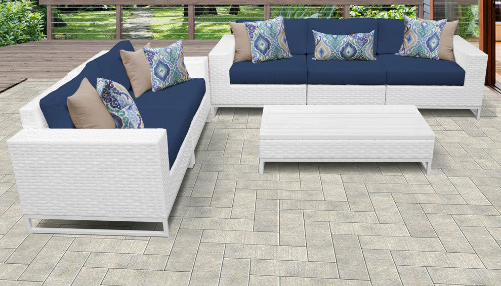 Miami 6 Piece Outdoor Wicker Patio Furniture Set 06i