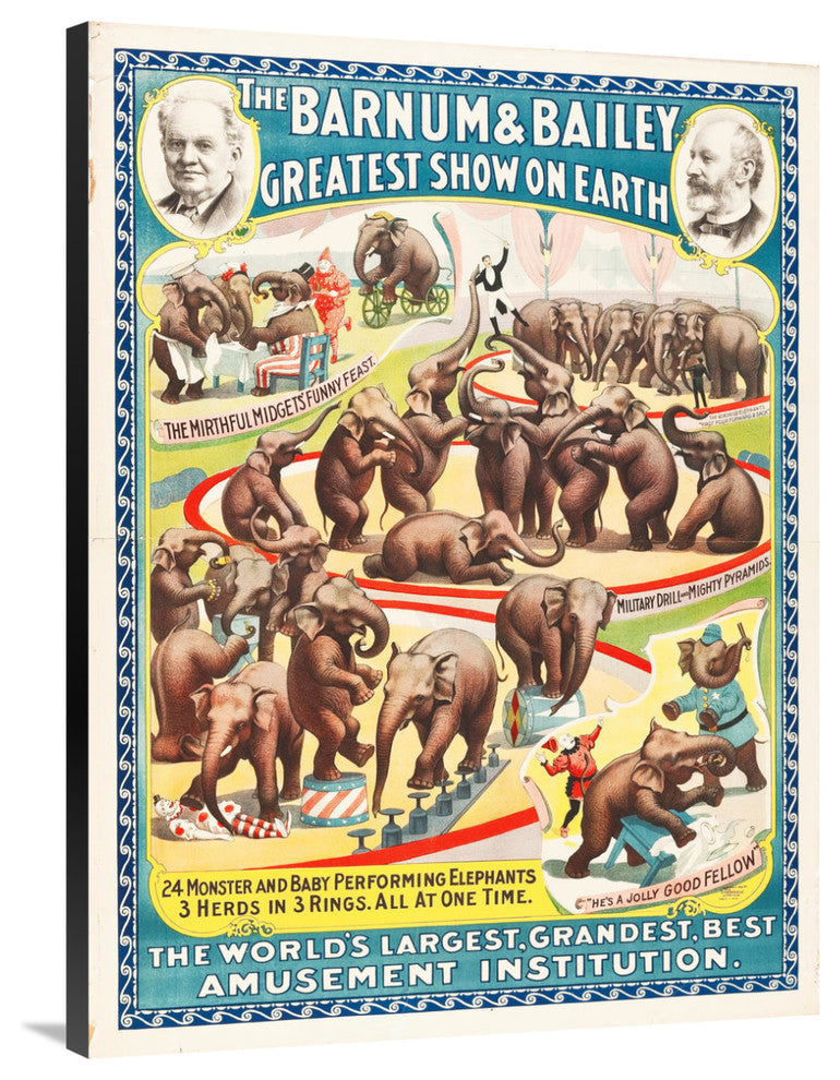 "Circus 1896" Stretched Canvas Giclee by Hollywood Photo Archive, 30x40"