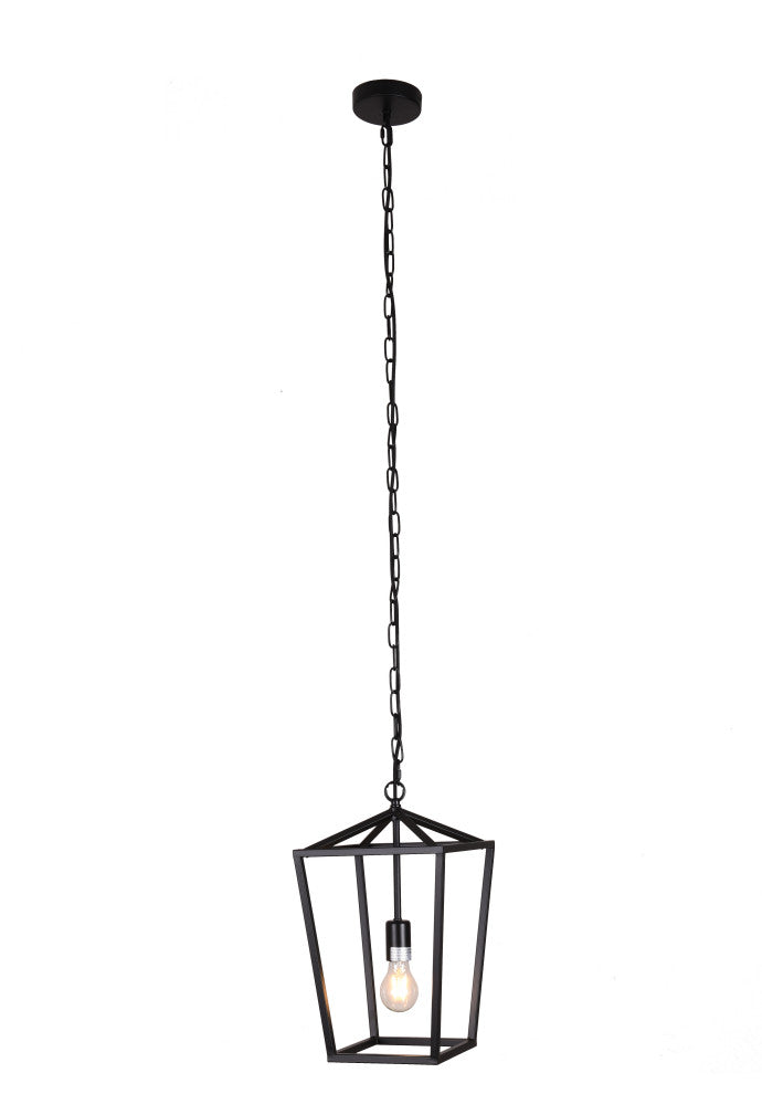 JL Styles Inc Black Single Light Lantern Pendant