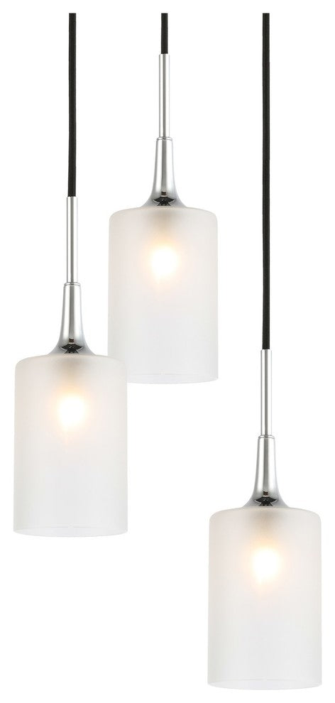 Woodbridge Lighting Chelsea 3-Light Opal Glass Cluster Pendant in Chrome