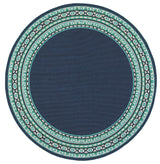 Oriental Weavers Meridian Navy/Green Border Indoor/Outdoor Rug 7'10" RND