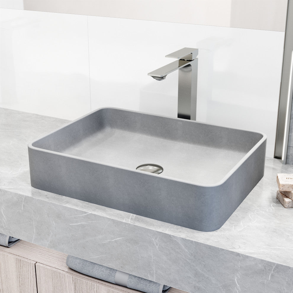 VIGO Dunn 11" H Single Handle Single Hole Bathroom Vessel Faucet, Brushed Nickel