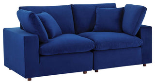 Commix Down Filled Overstuffed Performance Velvet Loveseat