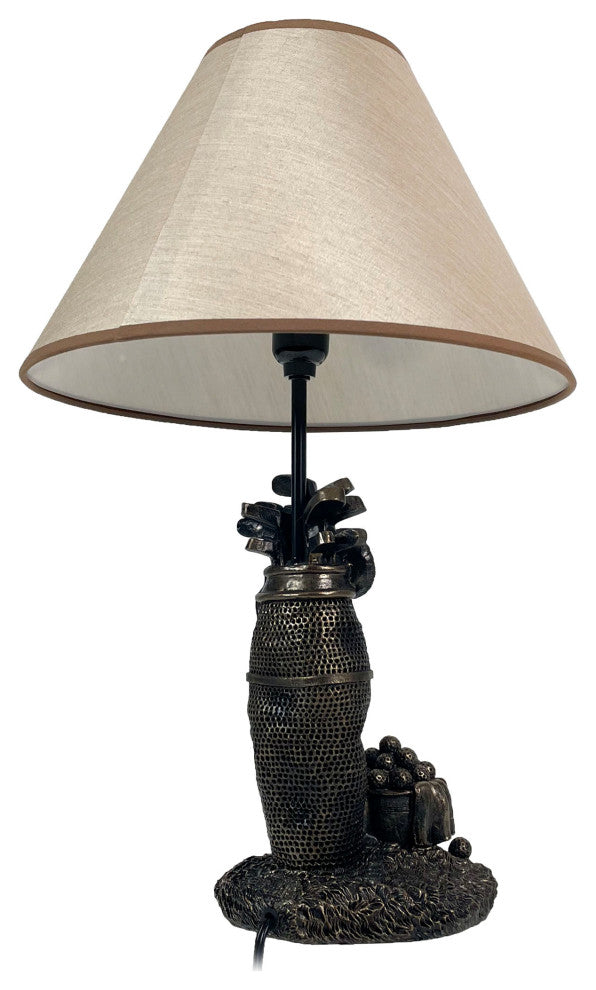Golf Lovers Tee Light Golf Bag Table Lamp w/Decorative Shade