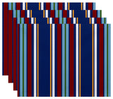 Multi-Stripe, Stripe Print Placemat, Set of 4, Blue