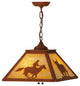 16Sq Cowboy & Steer Pendant
