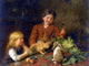 Felix Schlesinger Futterung Der Kaninchen, 21"x28" Wall Decal