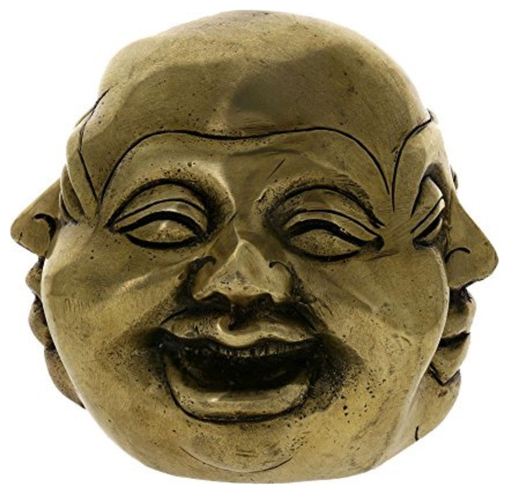 Four Faced Buddha Head Joy Sorrow Anger Serenity 3.75" 1.32 Kg