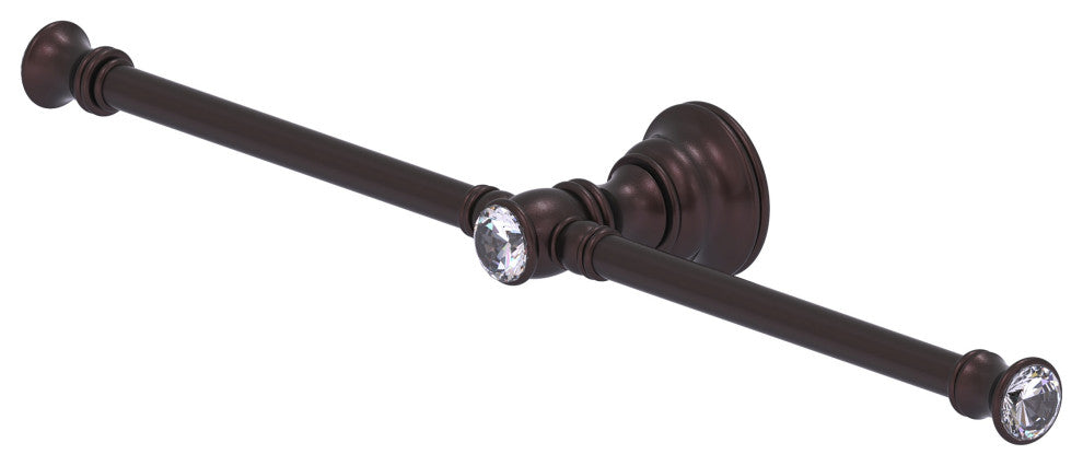 Carolina Crystal 2 Arm Guest Towel Holder, Antique Bronze