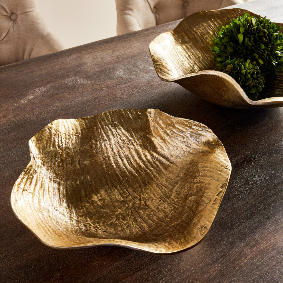 Clarice Decorative Bowls, Set of 2, Gold