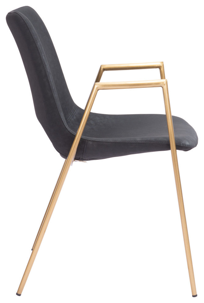 Desi Dining Chair, Set of 2 Black/Gold