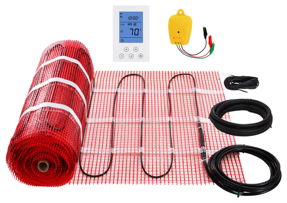 VEVOR Floor Heating Mat Copper Core Electric Warm Tile, 100 Sq.ft 1200w