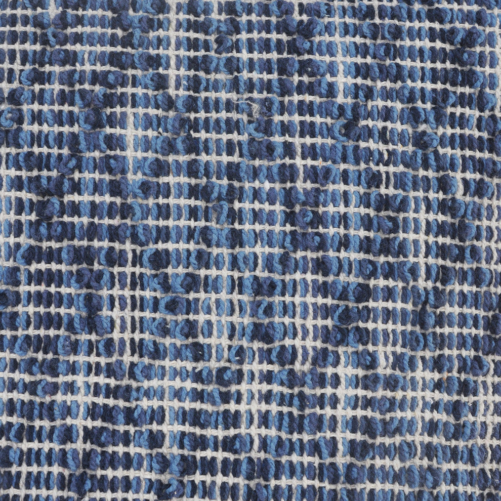 Ox Bay Handwoven Blue Diamond Organic Cotton Pillow Cover, 20"x20"