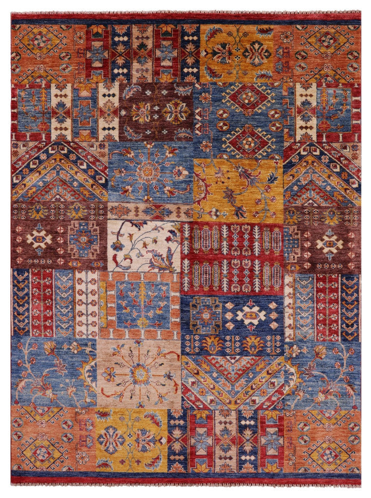 6' 0" X 8' 0" Super Kazak Hand-Knotted Wool Rug Q11082