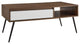 Contemporary Fluted Drawer Coffee Table "“ Dark Walnut