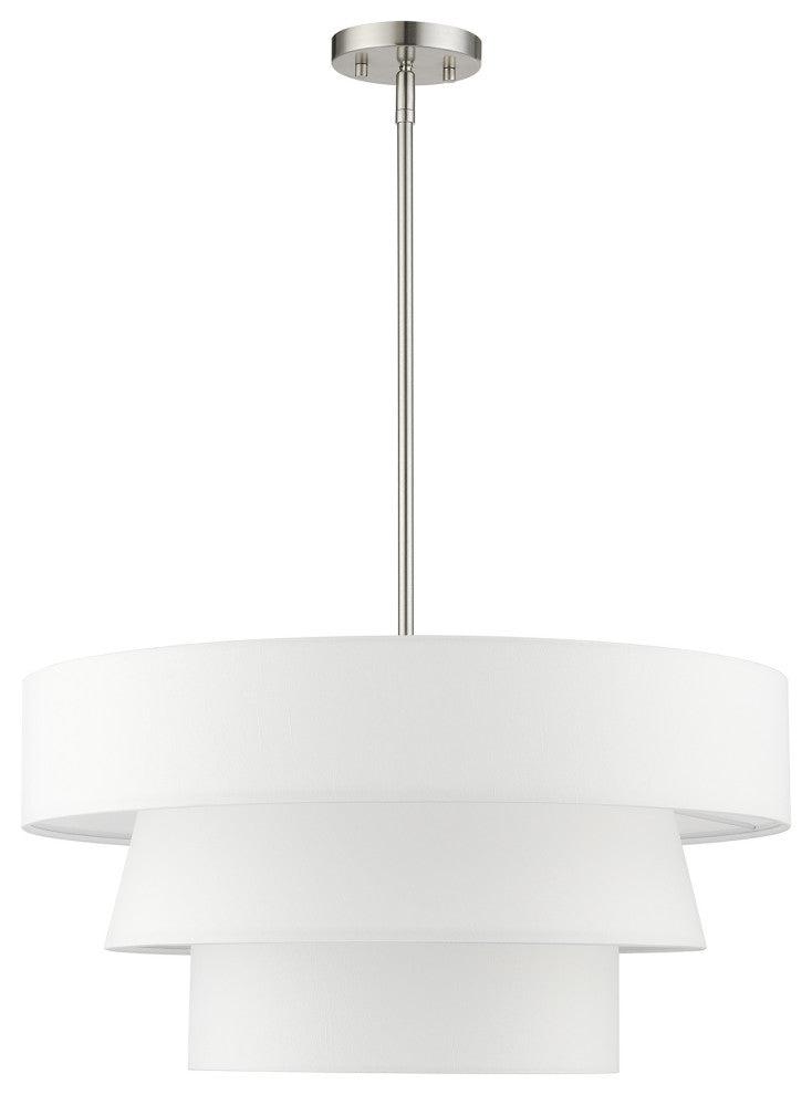 Livex Lighting Warrenville 4-Light Brushed Nickel Pendant Chandelier