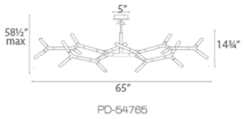 Modern Forms Kryptonite 65" LED Chandelier in Polished Nickel