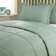 Lotus Home Water and Stain Resistant Microfiber Comforter Mini Set, Sage, King