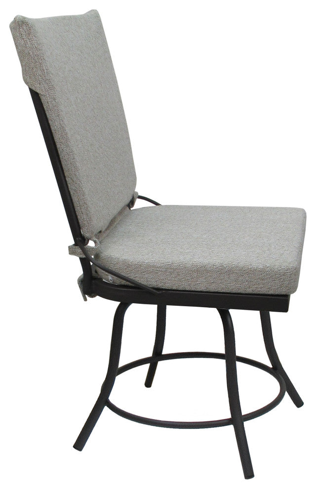 Outdoor/Indoor Patio Dinette Swivel Jamey Chair Without Arms, White Linen Gray