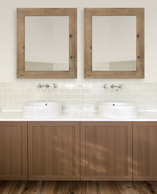 Garvey Wood Framed Wall Mirror, Rustic Brown 36x30