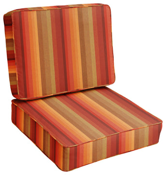Sunbrella Astoria Sunset Outdoor Corded Deep Seating Cushion Set, 23.5x23