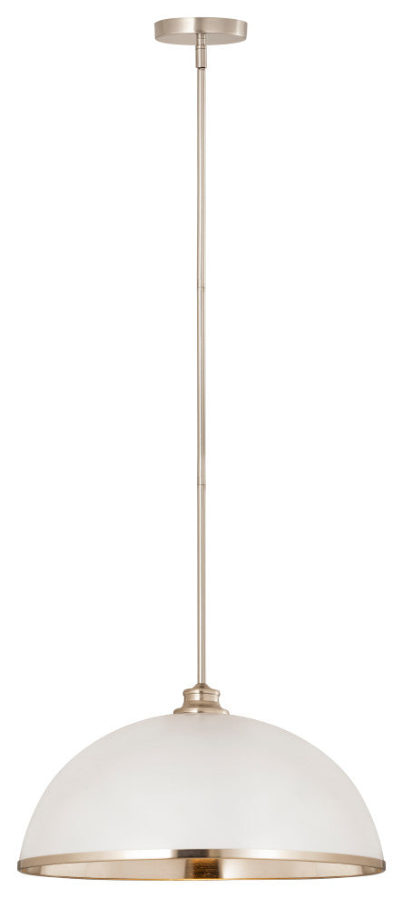Zlite 1004P20-MW-BN 1-Light Pendant, Mate White