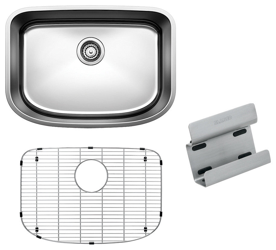 Blanco One Stainless, Single-Bowl 25"x18" Undermount Sink Kit